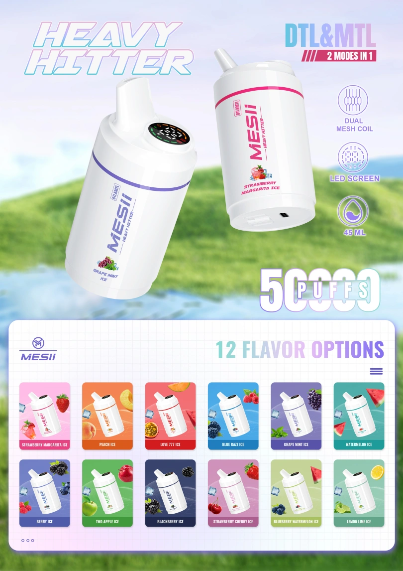 Mesii 50000 Puffs Engångs Vape Shisha Heavy Hitter
