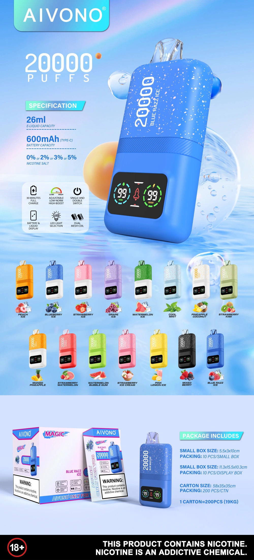 Aivono Magic 20000 Puffs 20k jednorazowe Vape