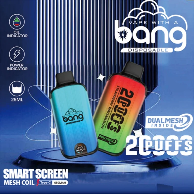 Bang 20000 Puffs 20k Pantalla Inteligente Vape Desechable