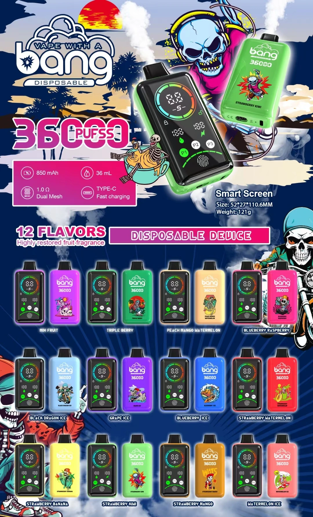Bang 36000 Puffs 36k Full Smart Screen