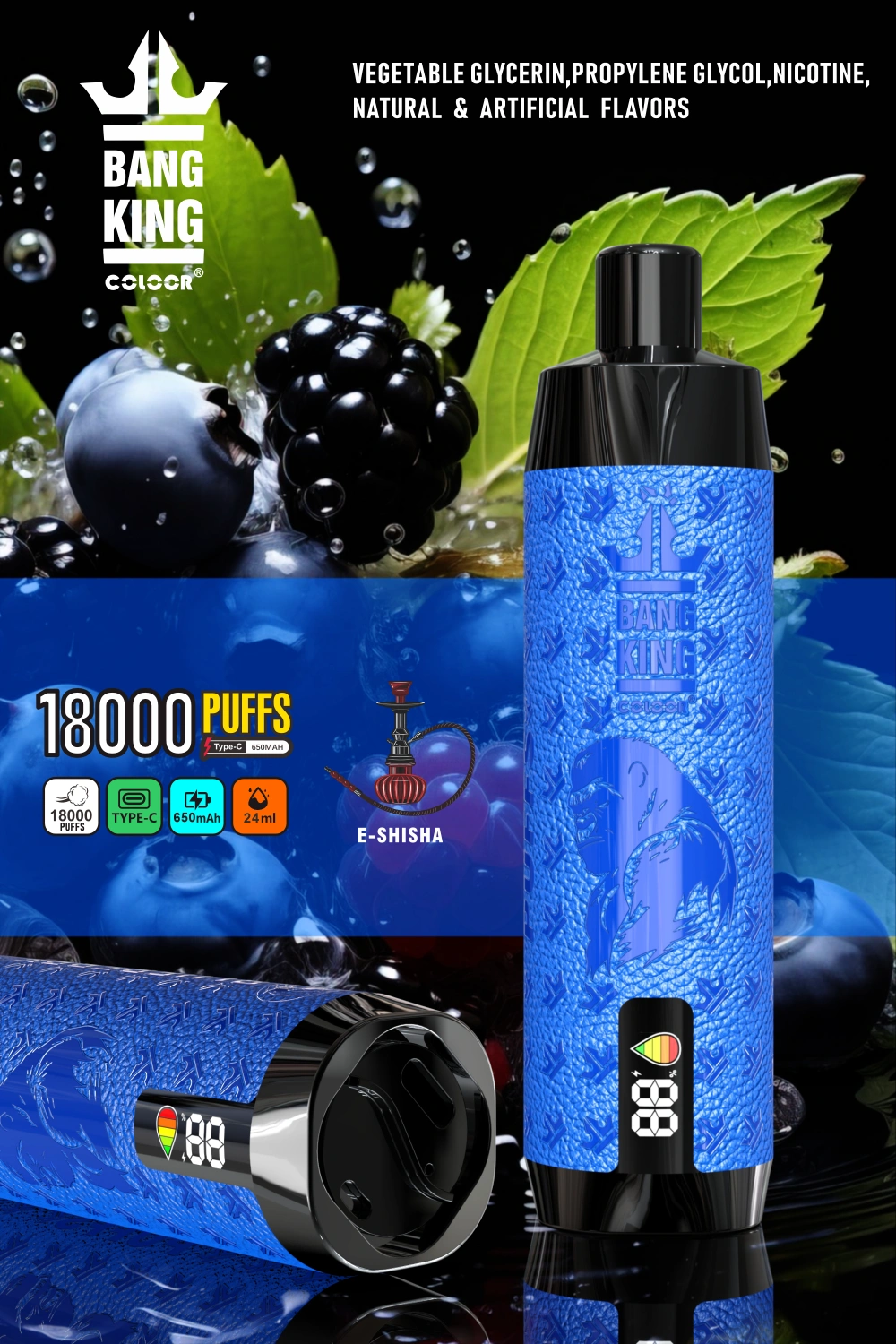 Bang King 18000 Puffs 18k Smart Screen Einweg Vape