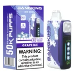 Bang King 50000 Puffs 50k Ice Cool 5 Niveles de Frío Ajustable Vape Desechable