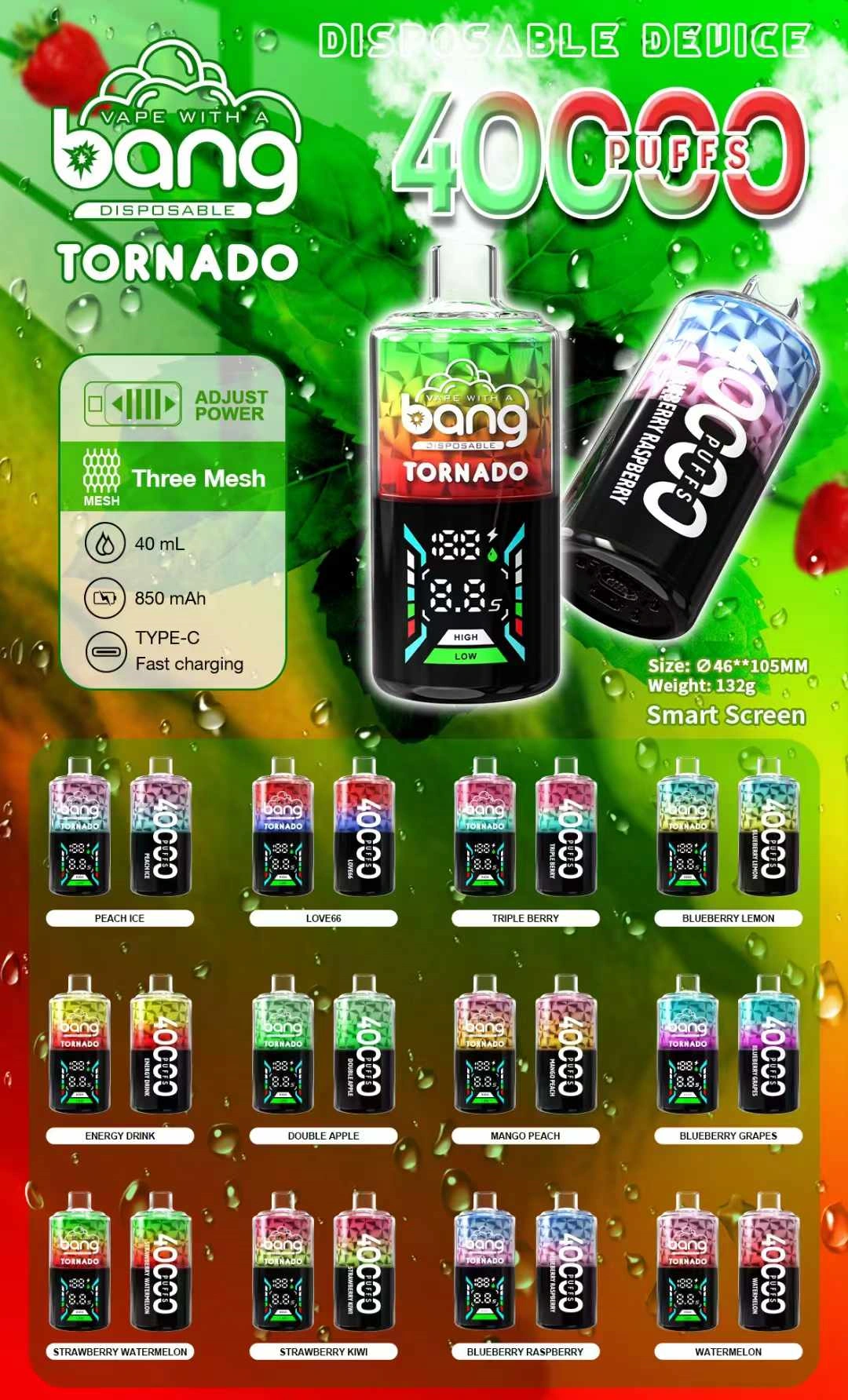 Bang Tornado 40000 Puffs 40k Vape Desechable