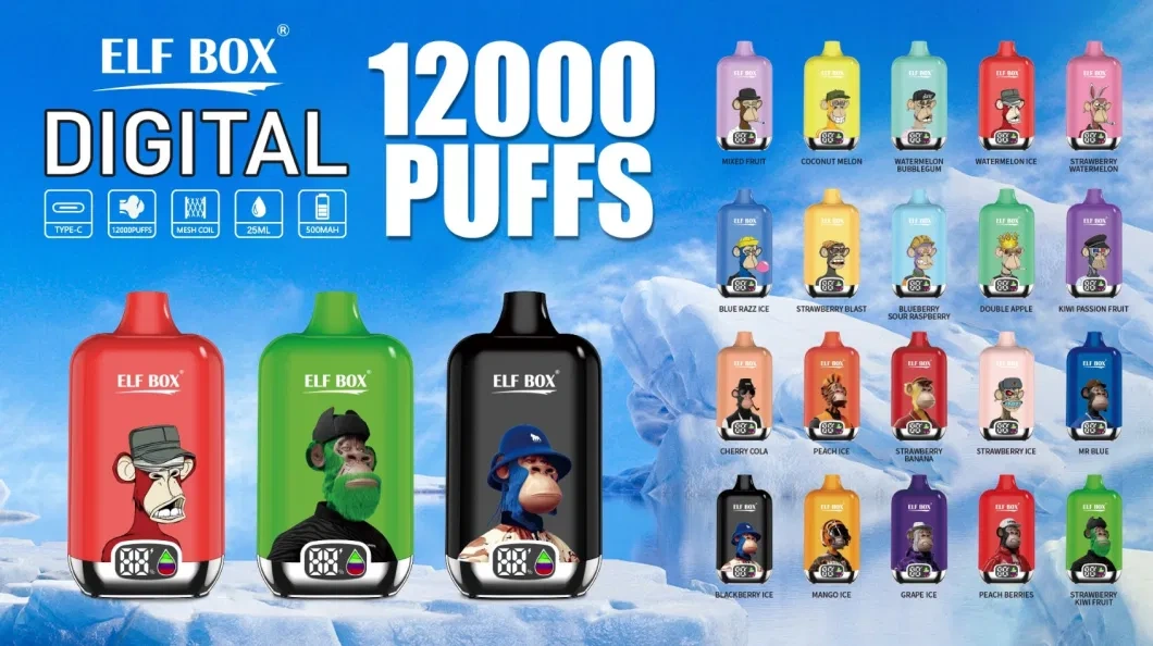 Elf Box 12000 Puffs 12k Digital Disposable Vape Smart Screen Wholesale