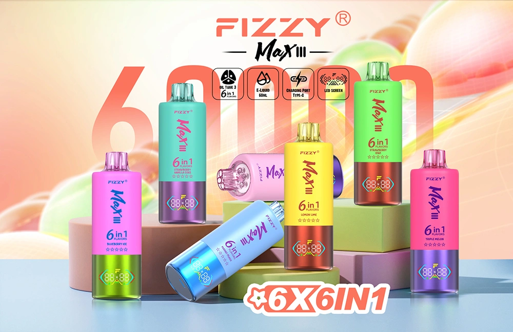 Fizzy 60000 Puff 6 in 1 Puff 60k LED Screen Vape usa e getta Magazzino UE
