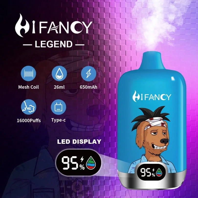 Hifancy 16000 Puffs 16k Ψηφιακό κουτί μιας χρήσης Vape