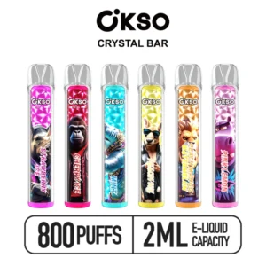 OKSO 800 Puffs Crystal Bar 2ml E-Liquid Cheap Disposable Vape