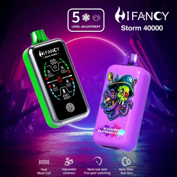 Puff 40k Hifancy 40000 Puffs Storm Smart Screen Disposable Vape