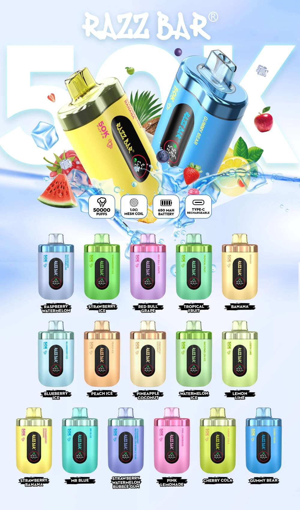 Razz Bar 45000 Puffs Disposable Vape