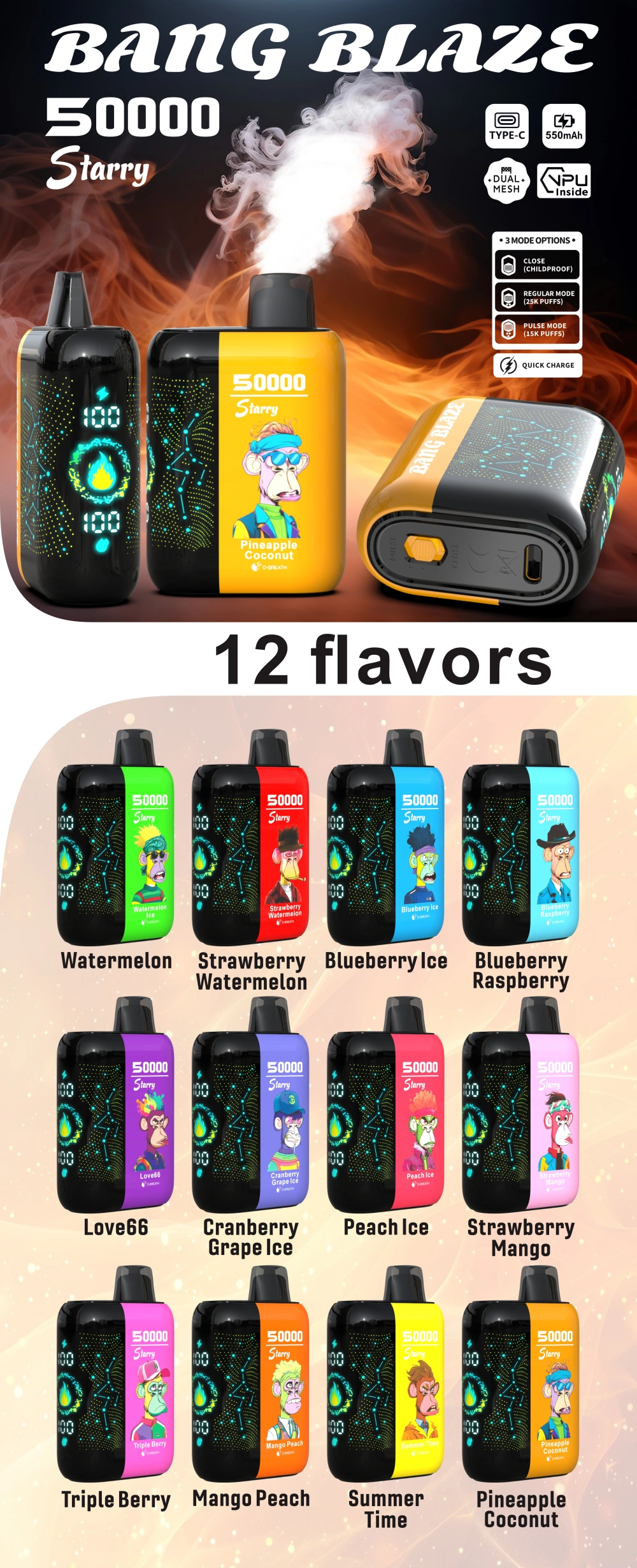 Bang Blaze Starry 50000 Puffs Disposable Vape