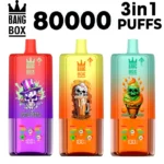 Bang Box 80000 Puffs 80k 3 in 1 Triple Flavors Smart Screen Disposable Vape 2025 Free Shipping