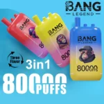 Bang Legend 80000 Puffs 80k 3 in 1 ühekordselt kasutatav Vape Shop Near Me 2025 Hot