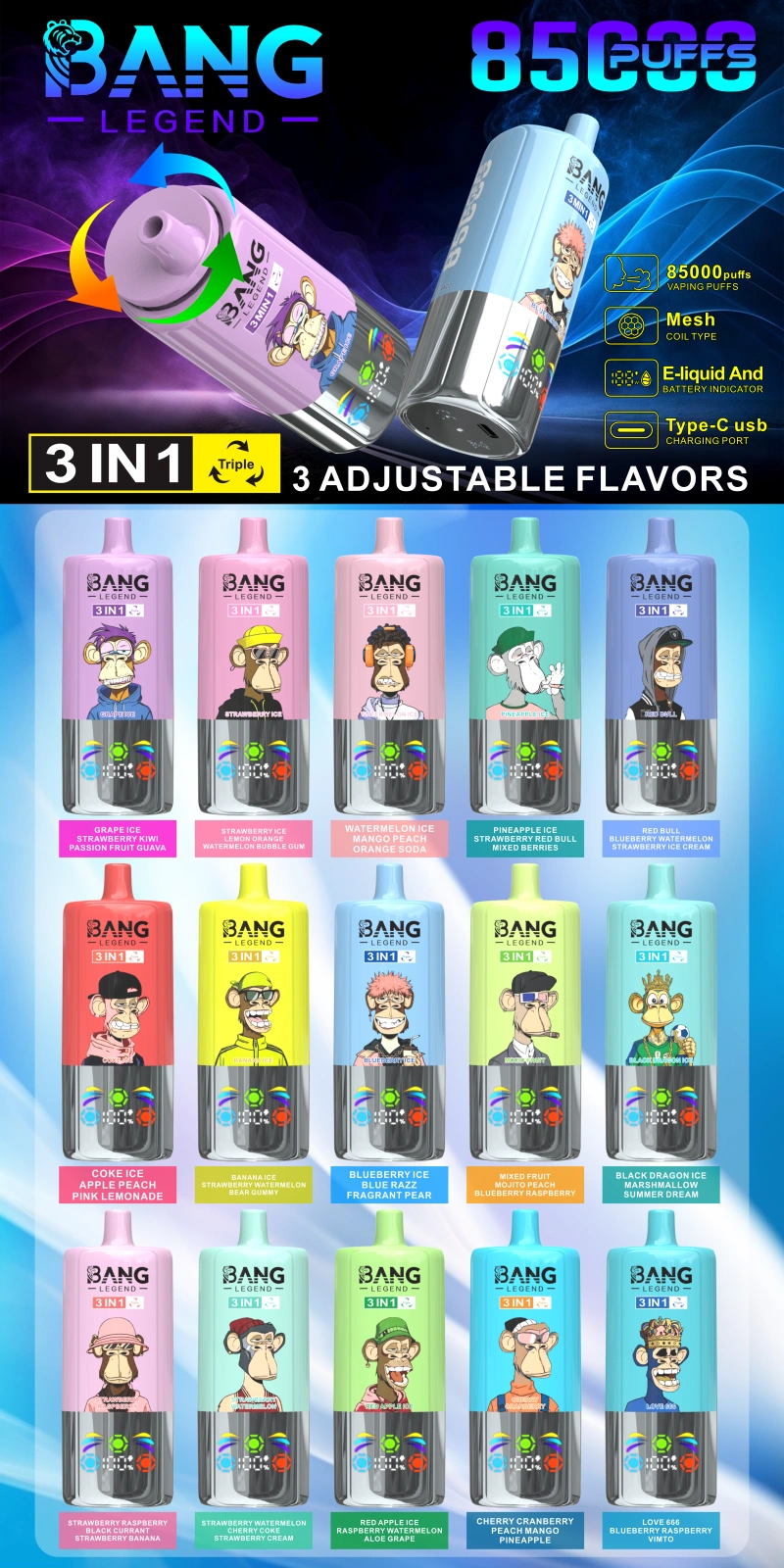 Bang Legend 85000 Puffs Engangs-damp