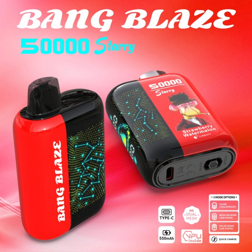 Sprzedaż detaliczna Vape 50000 Puffs Minimalne zamówienie Darmowa wysyłka Przykładowe zamówienie Bang Blaze Starry