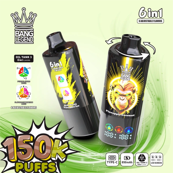 Bang Legend 150000 Pufffs 6 i 1 Engangs Vape Engros Gratis forsendelse 4 Bang Legend 150000 Pufffs 6 i 1 Engangs Vape Engros Gratis forsendelse