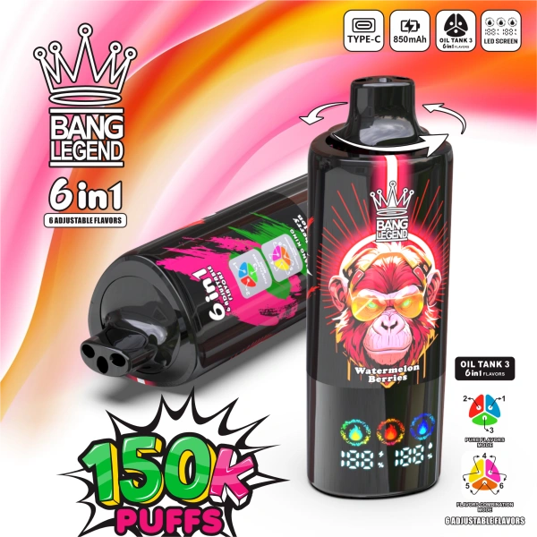 Bang Legend 150000 Pufffs 6 i 1 Engangs Vape Engros Gratis forsendelse 6 Bang Legend 150000 Pufffs 6 i 1 Engangs Vape Engros Gratis forsendelse