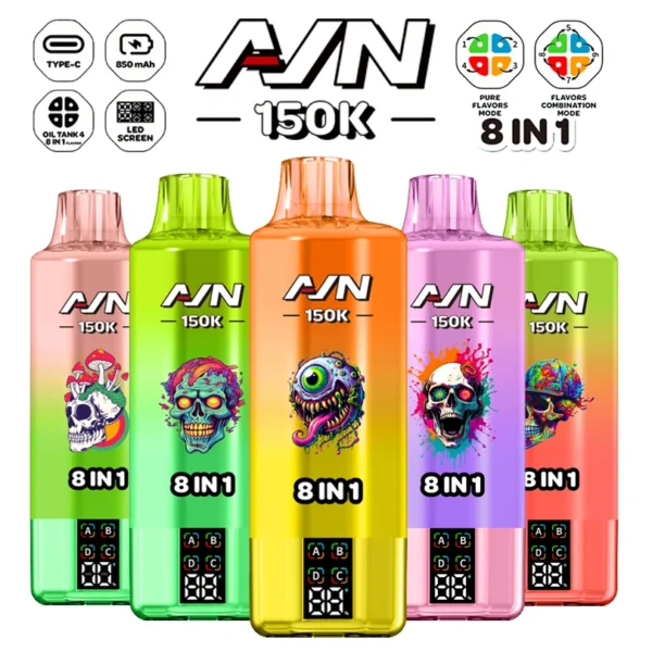 Puff 150k Aivono 15000 Puffs 8 i 1 Engangs Vape 2025 Ny