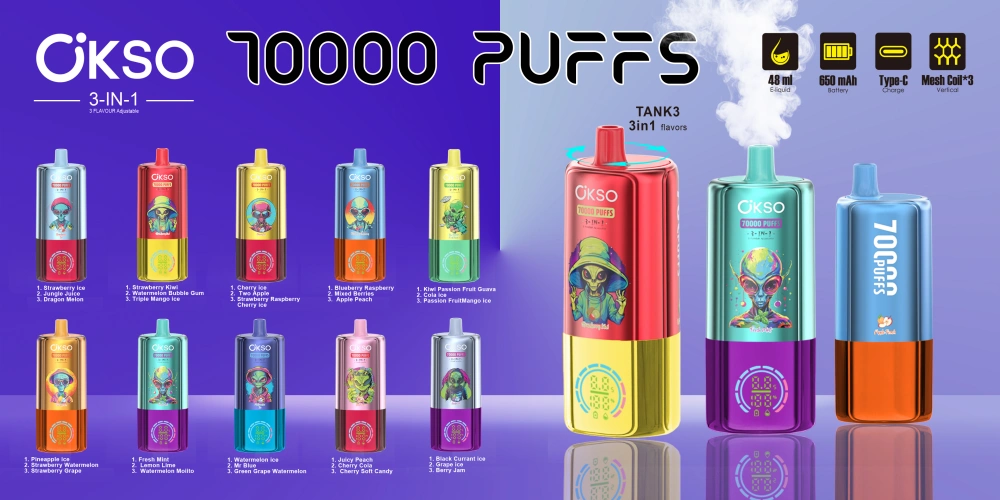 Puff 70k OKSO 70000 Puffs 3 in 1 Disposable Vape Wholesale