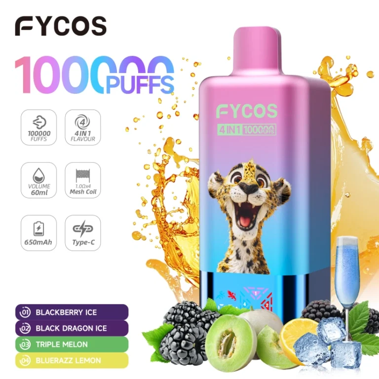EU Magazijn FYCOS 100K Puffs 4 in 1 Wegwerp Vape 3-7 Werkdagen Snelle Levering