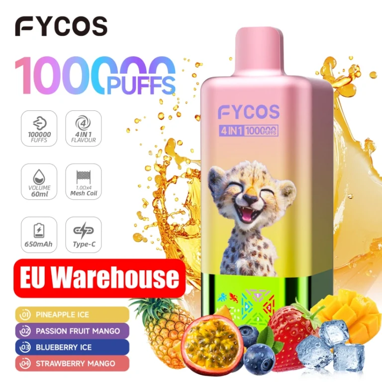 EU Magazijn FYCOS 100K Puffs 4 in 1 Wegwerp Vape 3-7 Werkdagen Snelle Levering