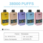 POCO PW 38000 Puffs 38k Disposable Vape Free Shipping EU Warehouse