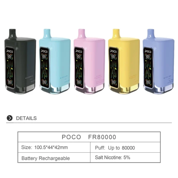 EU Warehouse POCO FR 80K Puffs 4 in 1 Disposable Vape 80000 Fast Delivery