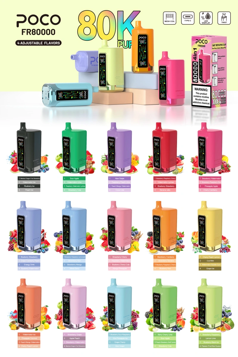 EU Warehouse POCO FR 80K Puffs 4 in 1 Disposable Vape 80000 Fast Delivery
