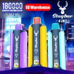 Stagbar 180k Puffs 6 az 1-ben legjobb eldobható Vape 180000 ingyenes szállítás EU raktár