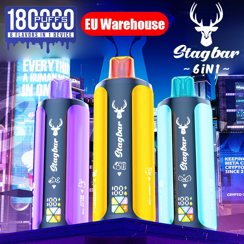 Stagbar 180k Puffs 6 az 1-ben legjobb eldobható Vape 180000 ingyenes szállítás EU raktár