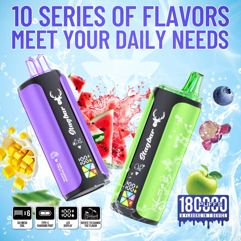 Stagbar 180k Puffs 6 in 1 Best Disposable Vape 180000 Free Shipping EU Warehouse