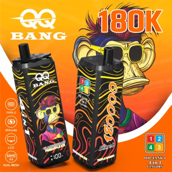 QQ Bang 180K Puffs 180000 ladattava kertakäyttöinen Vape tukku ilmainen toimitus