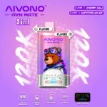 Aivono 120K Puffs 2 in 1 skonio vienkartiniai Vape Nemokamas pristatymas