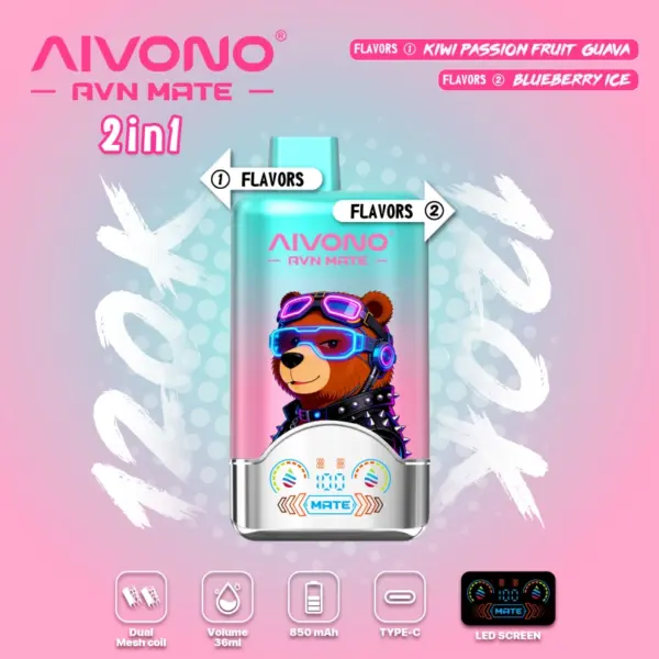 Aivono 120K Puffs 2 v 1 okusih za enkratno uporabo Vape Brezplačna dostava