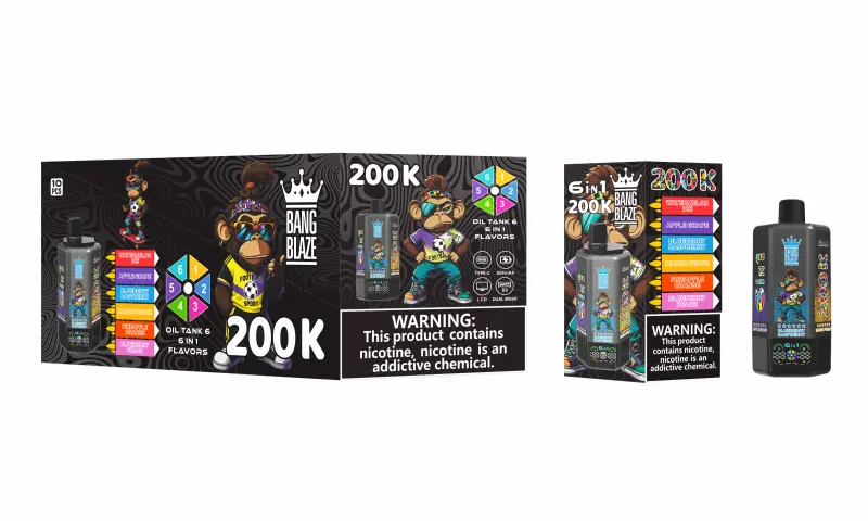 Bang Blaze 200k Puffs 6 in 1 longest Lasting Disposable Vape Free Shipping