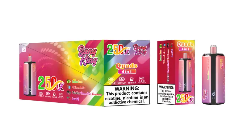Bang King 250k Puffs 4 in 1 Quads Disposable Vape 250000 Free Shipping