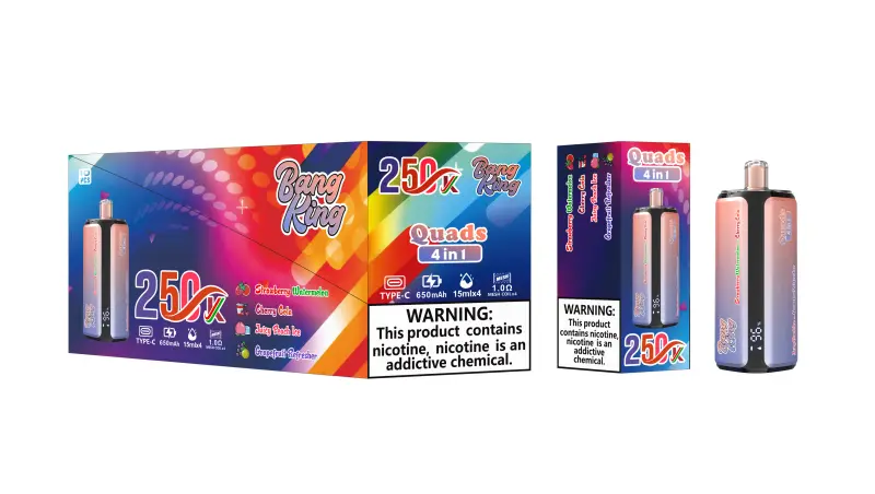Bang King 250k Puffs 4 in 1 Quads Disposable Vape 250000 Free Shipping