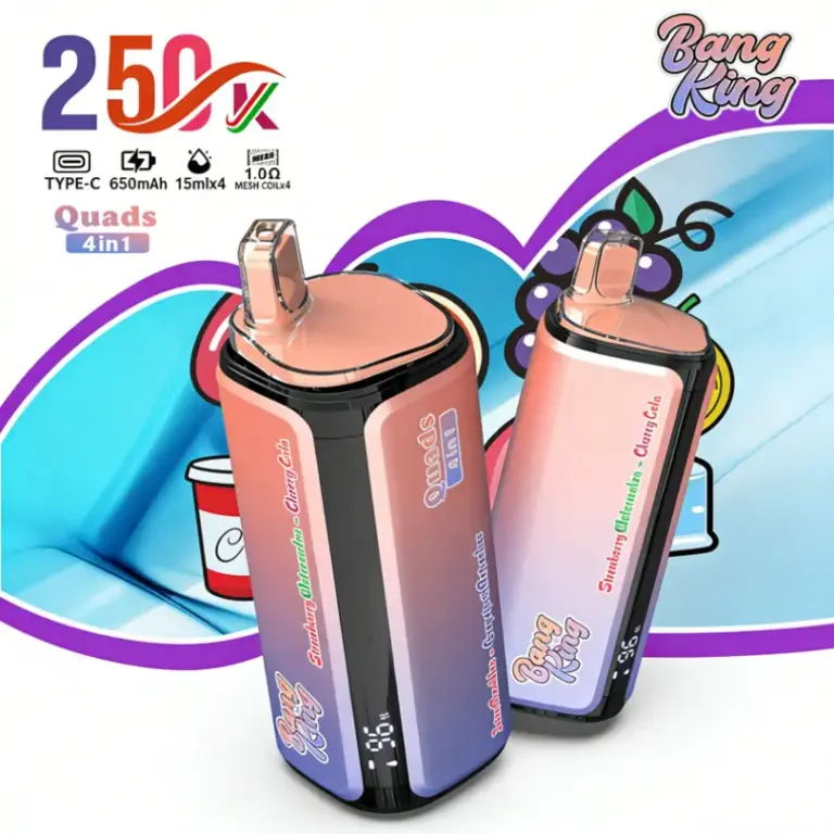Bang King 250k Puffs 4 in 1 Quads Engångs Vape 250000 Fri frakt