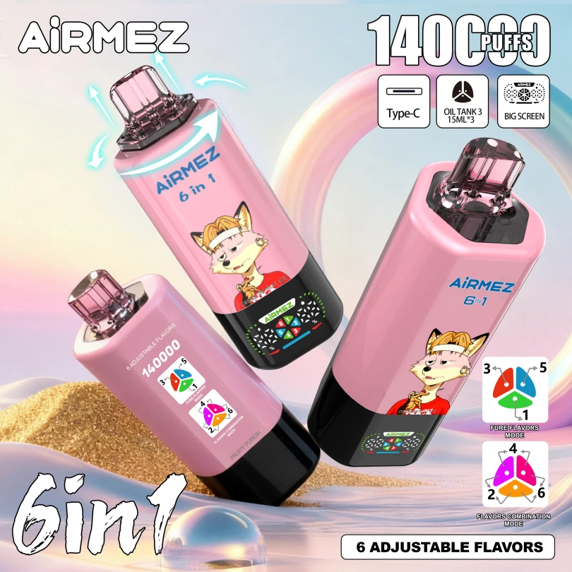 EU Vape Airmez 140K Puffs 6 v 1 Nejlepší jednorázová cigareta E Velkoobchod