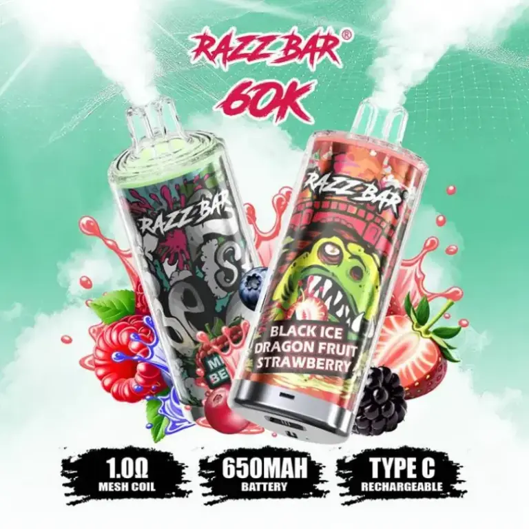 EU Vape Razz Bar 60000 Puffs Crystal Disposable E Cigarette Free Shipping