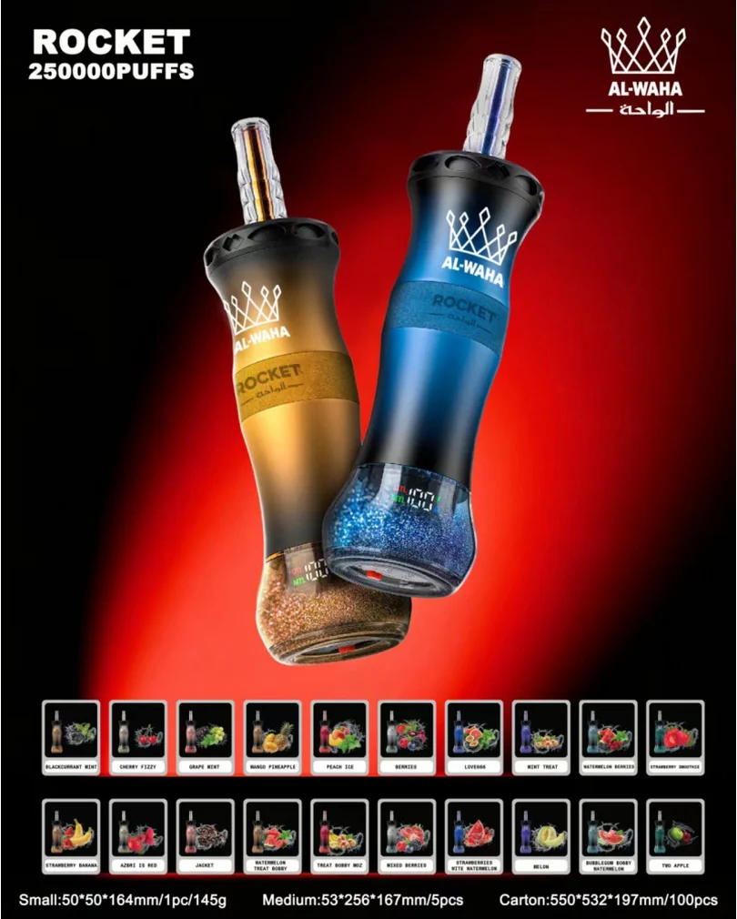 AL WAHA Rocket 250.000 trekjes Shisha-waterpijp Wegwerpvape Gratis verzending