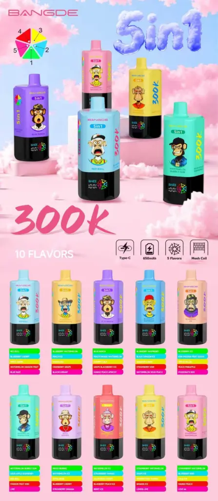 Bang DE 300K Puffs 5 in 1 Disposable Vape