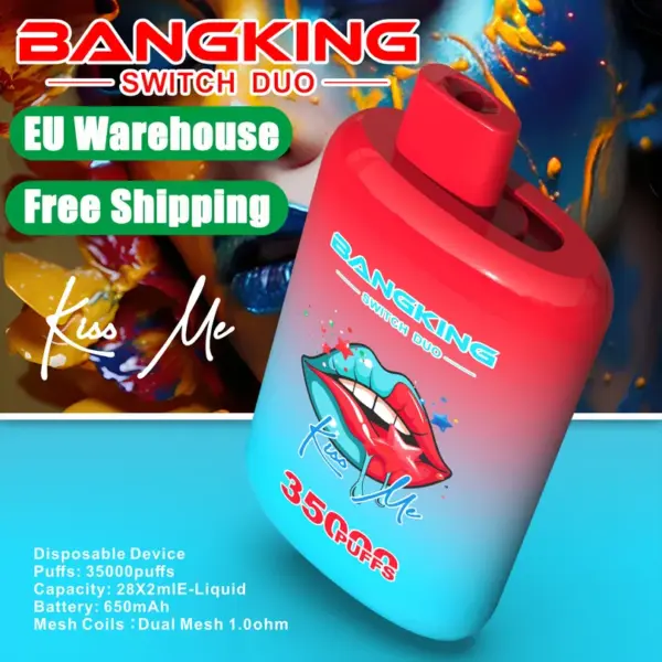 Bang King 35 000 potáhnutí, Switch Duo, dvě příchutě, jednorázový vaporizér, sklad v EU