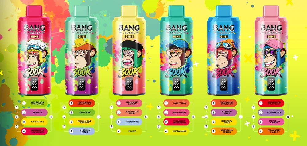 Bang Legend 300k Puffs 8 en 1 Sabores Vape Desechable Venta al por mayor Envio Gratis No Duty