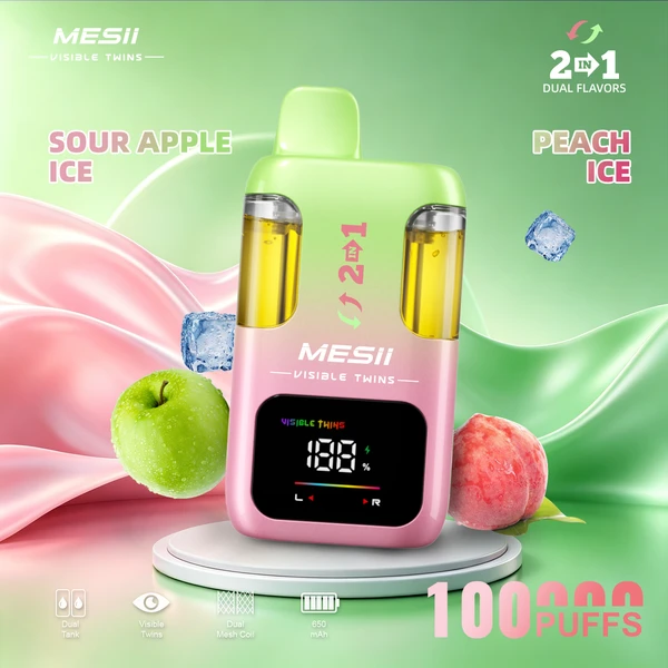 Mesii 100k Puffs Dual Flavors Crystal Dispposable Vape Pen Fri frakt