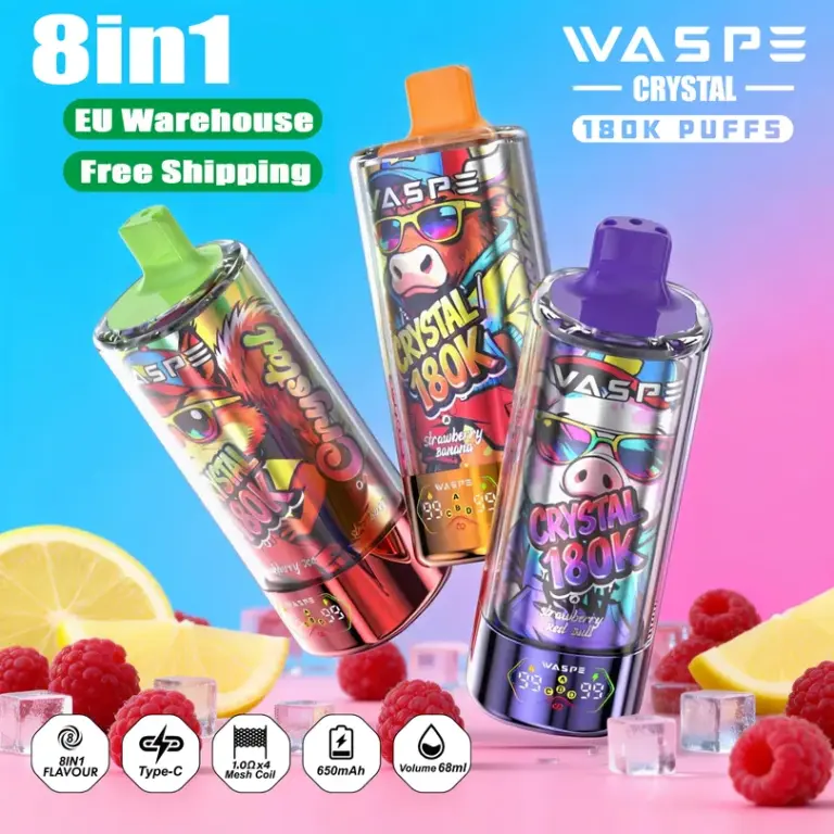 Waspe 180k Puffs 8 in 1 Crystal Disposable Vape Disp