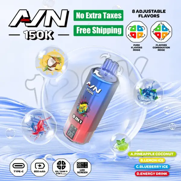 Aivono 150K Puffs 8 in 1 Bulk Buy Disposable Vape