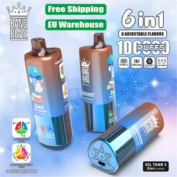 Bang Blaze 100K Puffs 6 σε 1 – Χονδρική αγορά αναλώσιμων ατμοποιητών