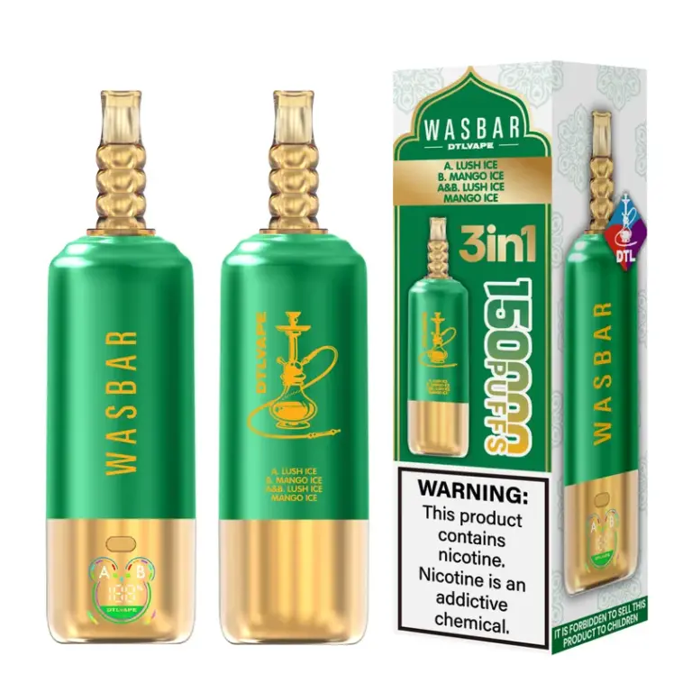 Wasbar 150 000 caladas, vaporizador desechable 3 en 1 DTL