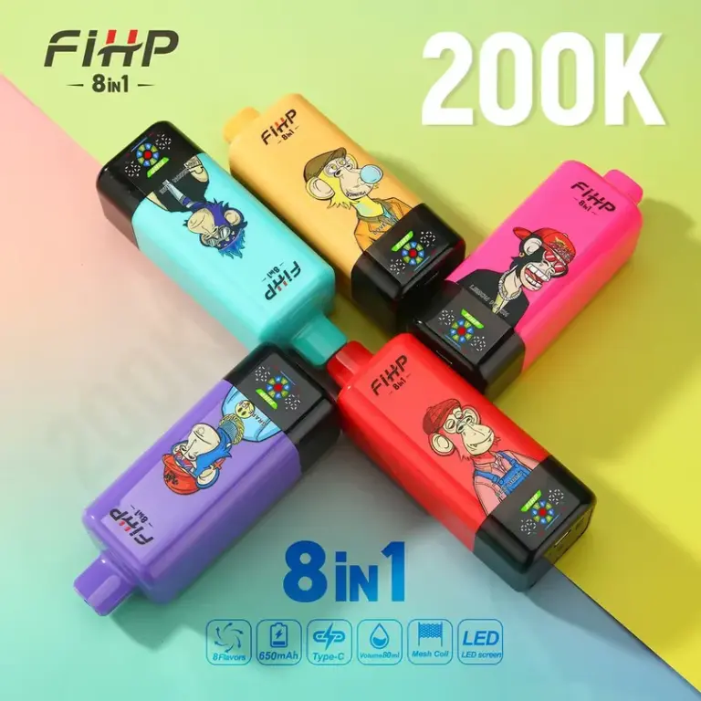 FIHP, vaporizador desechable 8 en 1 de 200 000 caladas