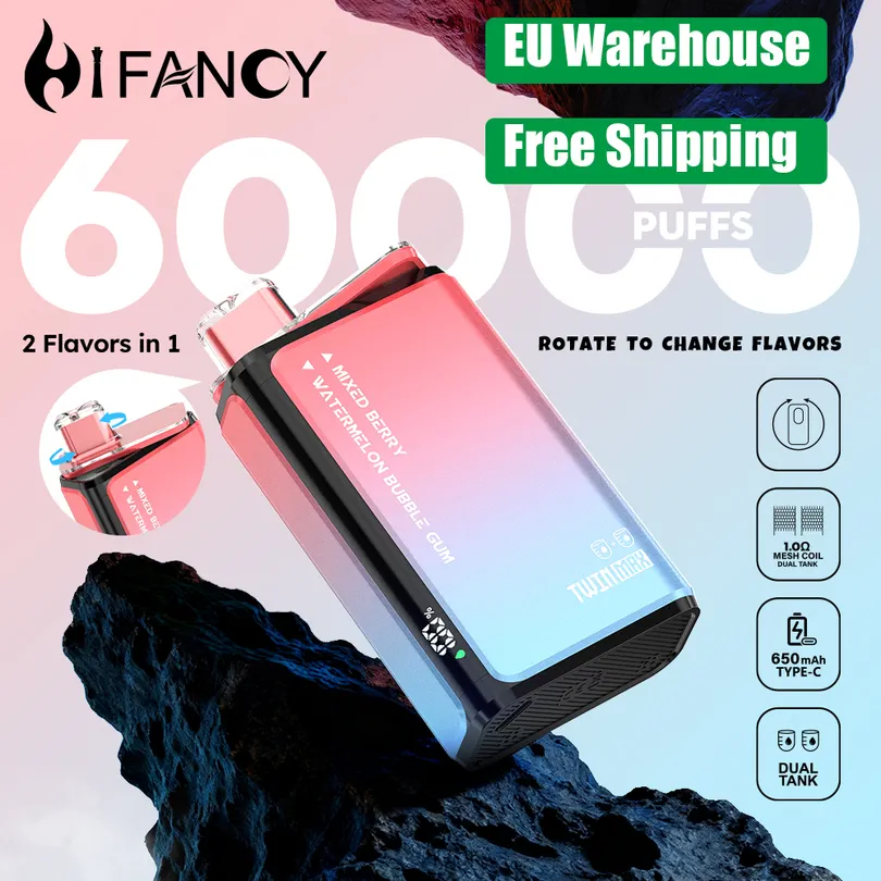 Hifancy Twin MAX 60K Puffs 10 Hifancy Twin Max 60 000 bouffées, deux saveurs